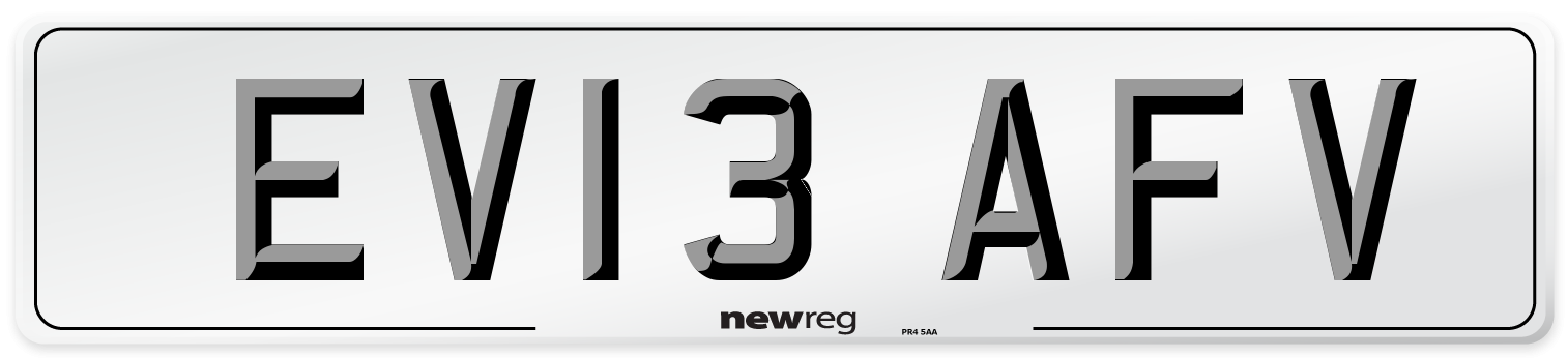 EV13 AFV Number Plate from New Reg